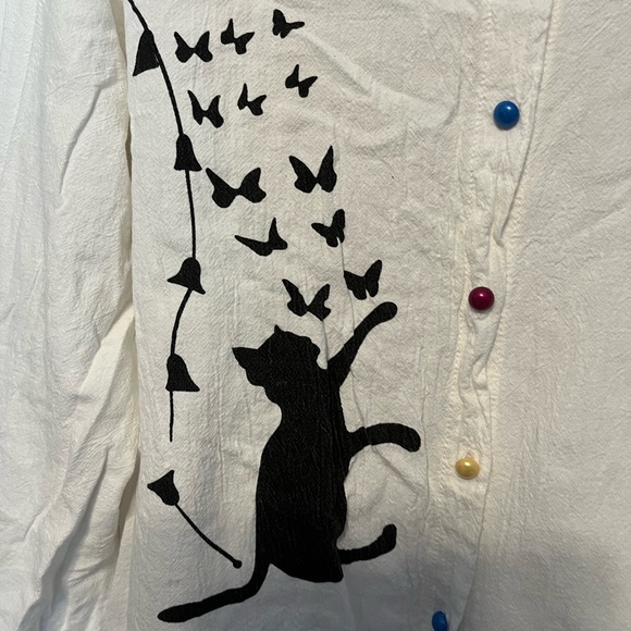 SALE! Bundle & Save Cat & Butterfly button down top M - Picture 5 of 5